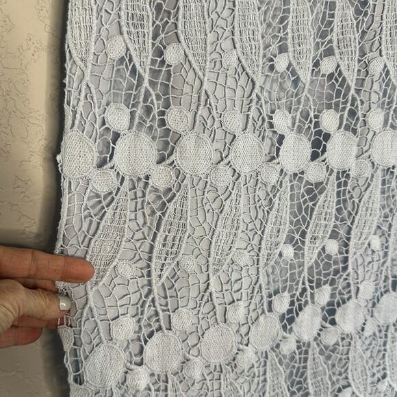 Club Monaco Baby Blue Crochet Lace Mini Dress Resortwear Vacation Boho Coquette - Picture 3 of 7